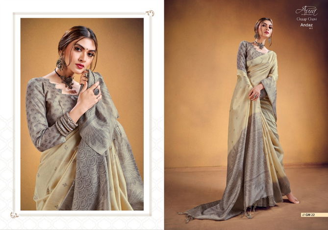 Aura Andaz 1 Ethnic Wear Wholesale Handloom Silk Sarees Catalog
